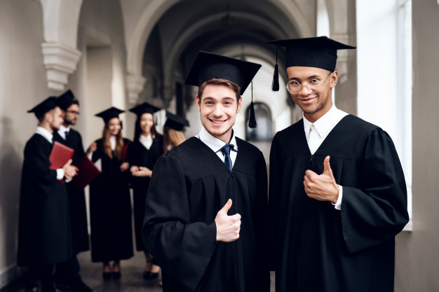 Students on their graduation ceremony