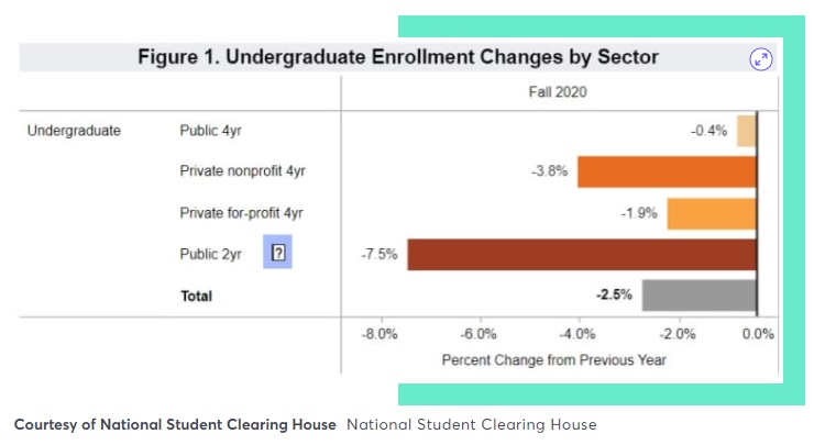 Impact of COVID-19 on student enrollment USA 2020